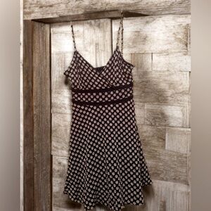 Women’s Boho Chic Vintage Style Embroidered Floral Dress Dress Blue White Size M